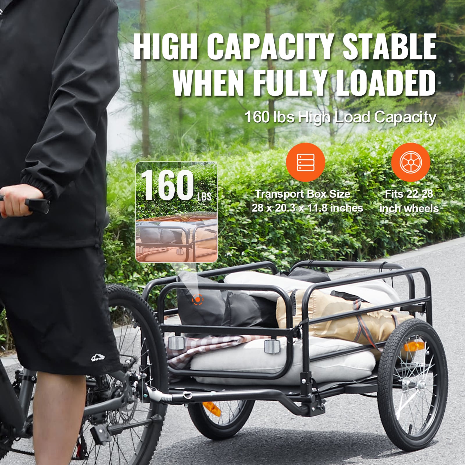 Heavy Duty Bike Cargo Trailer For Bicycle Foldable Wagon Cart_voghion.com